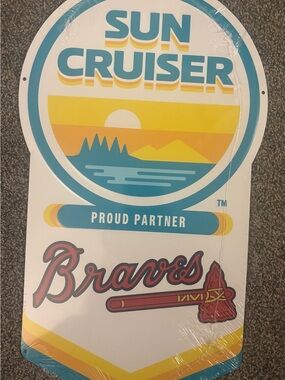Sun Cruiser Braves Wall Sign - White, Yellow & Teal